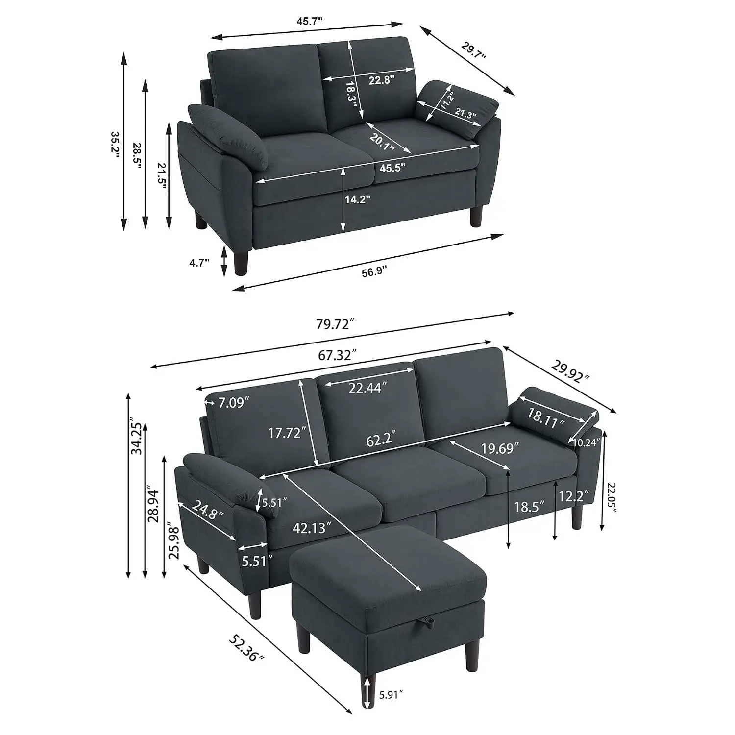 Convertible Sectional Sofa 79