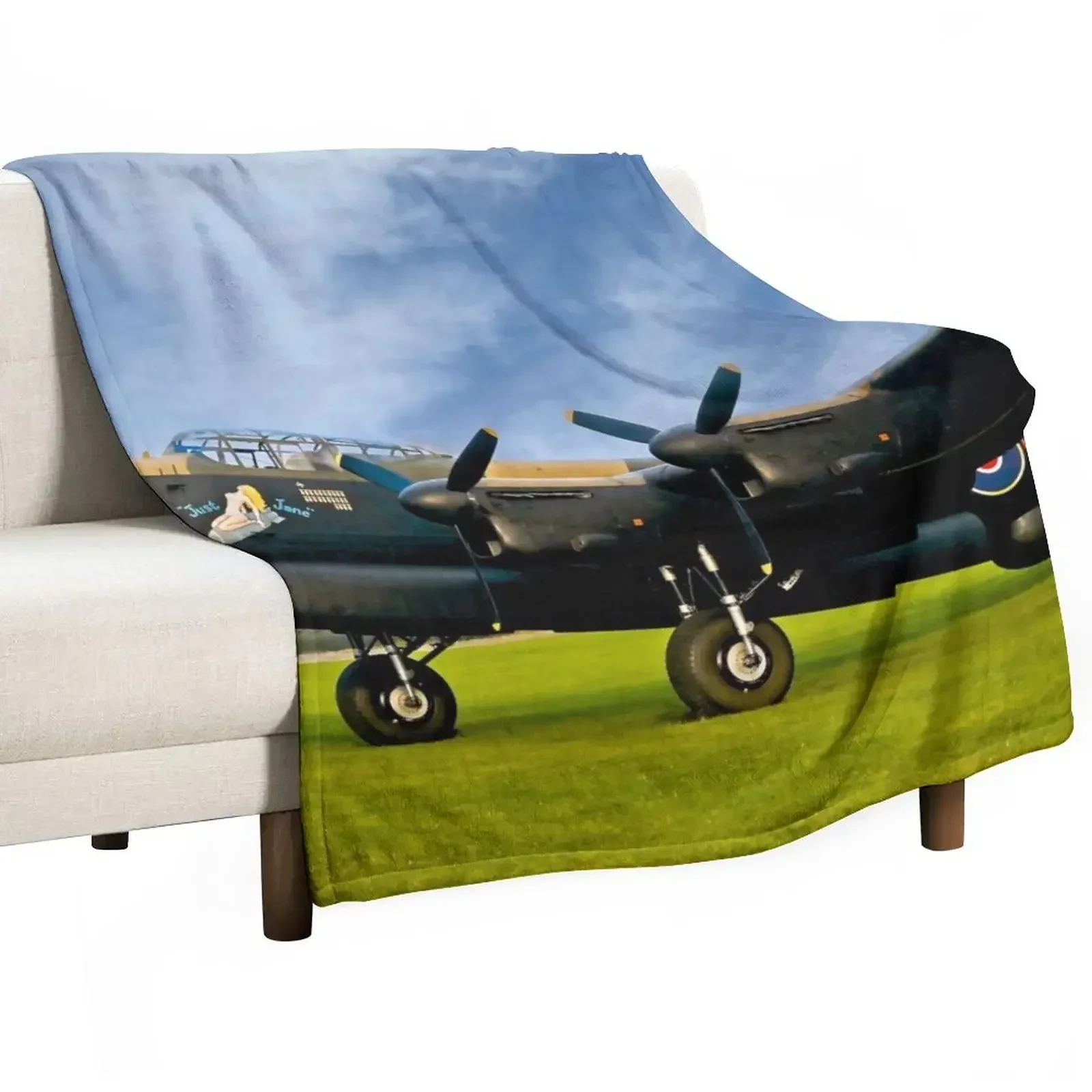 RAF Lancaster Bomber Throw Blanket Single Cute Plaid Blankets