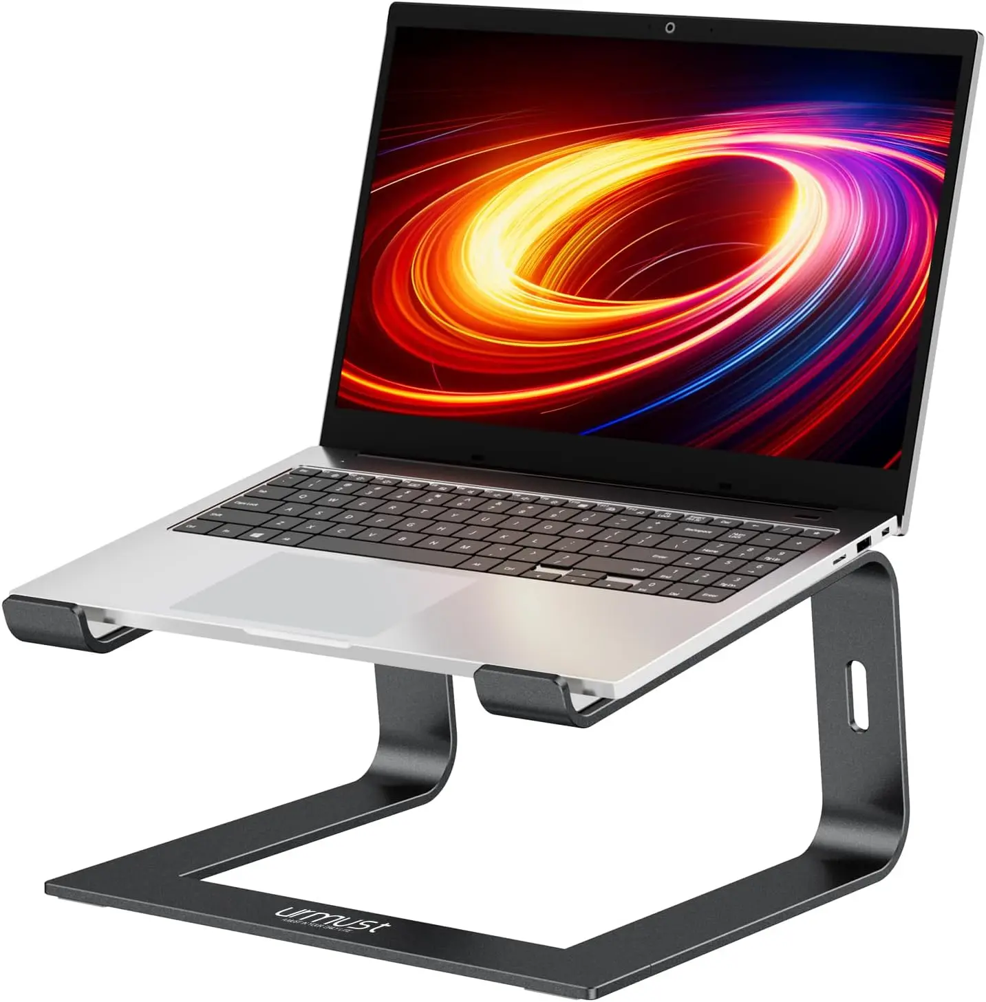 

Aluminum Laptop Stand for Desk, Ergonomic Riser Holder Compatible with All 11-15.6" Laptops (Black)