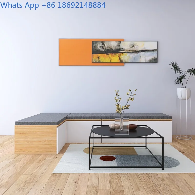 Tatami Wooden Box Bed Spliced Solid Wood No Headboard Platform Storage 70cm Wide Bed and Wardrobe Combination