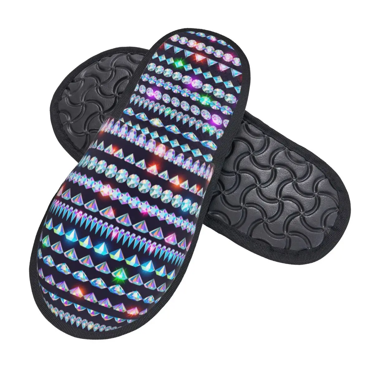 Custom Fashion Luxury Rhinestones Soft Memory Foam House Slippers Women Jewelry Diamonds Comfy Warm Anti-Skid Slipper