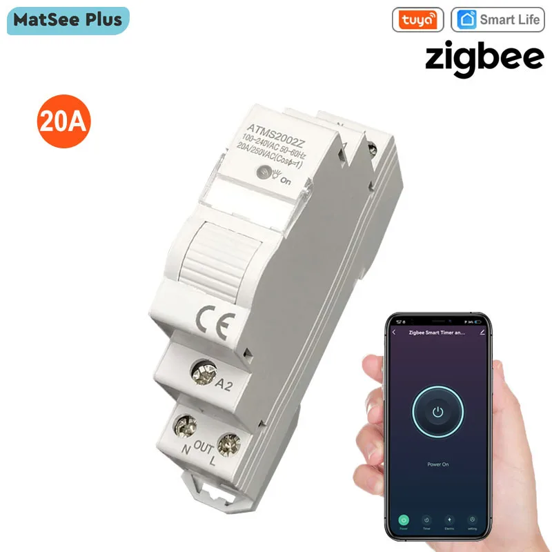 Tuya Smart Life ZigBee 20A relais commutateur synchronisation Din Rail énergie moniteur de puissance App télécommande fonctionne avec Alexa Google Home