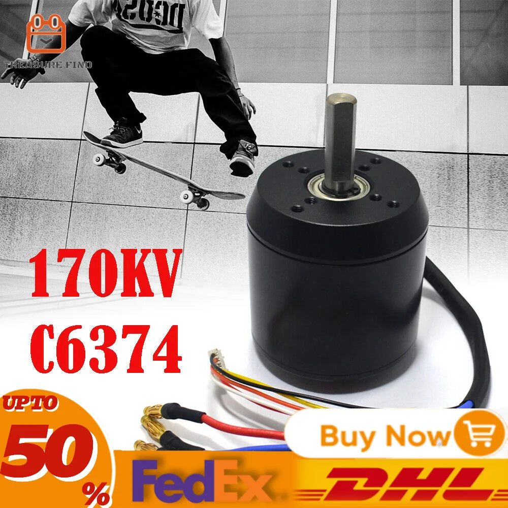 Brushless Motor C6374 for Electric Skateboard Longboard Electric Scooter Balancing Scooters High Efficiency 170KV, 2900W