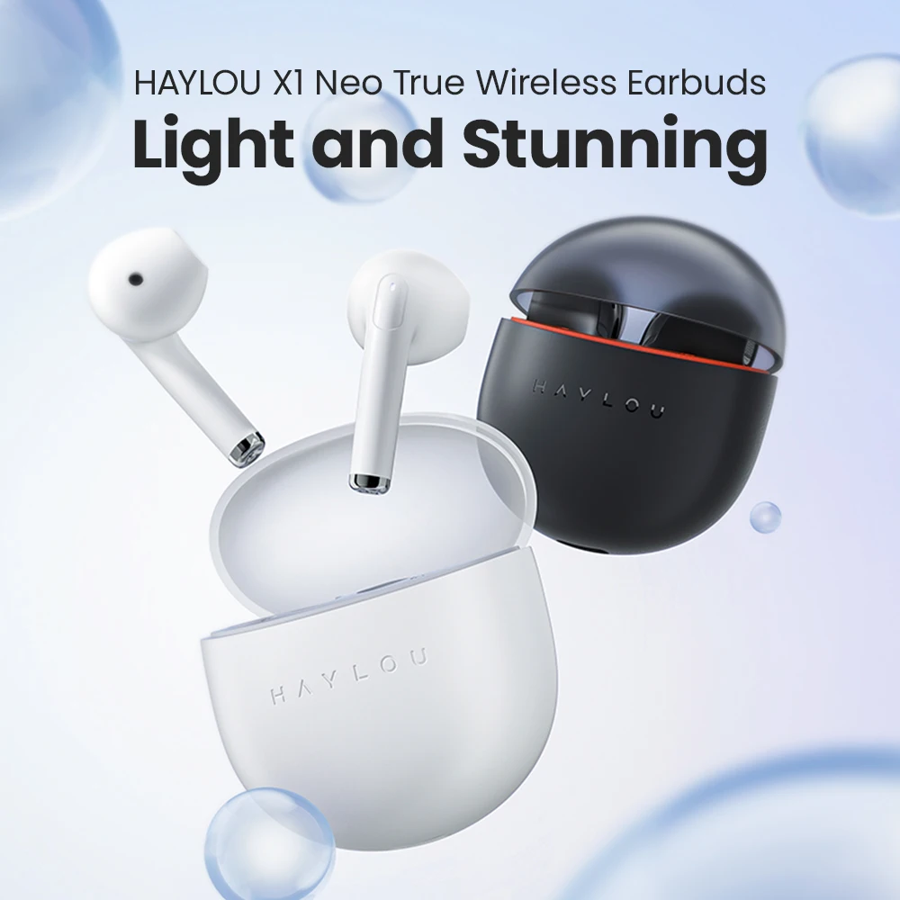 HAYLOU X1 Neo TWS Bluetooth 5.4 Earphones 0.06s Low Latency 20H Battery Life Lightweight Touch Control Wireless Headphone Earbud