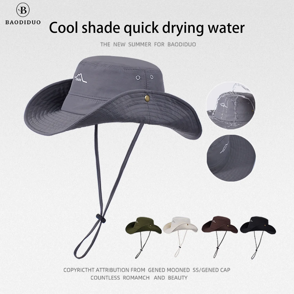 9260Nuevo sombrero de pescador impermeable de secado rápido, sombrero de protección grande de verano para hombres y mujeres, peces de Montañismo al aire libre
