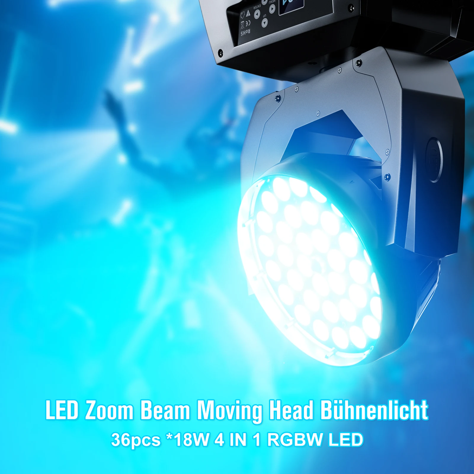 Yiflamefly 230W LED Moving Head Light 36X8W LED RGBW Wash Zoom Effect DJ Lights Stage Light For Christmas Wedding Disco Party