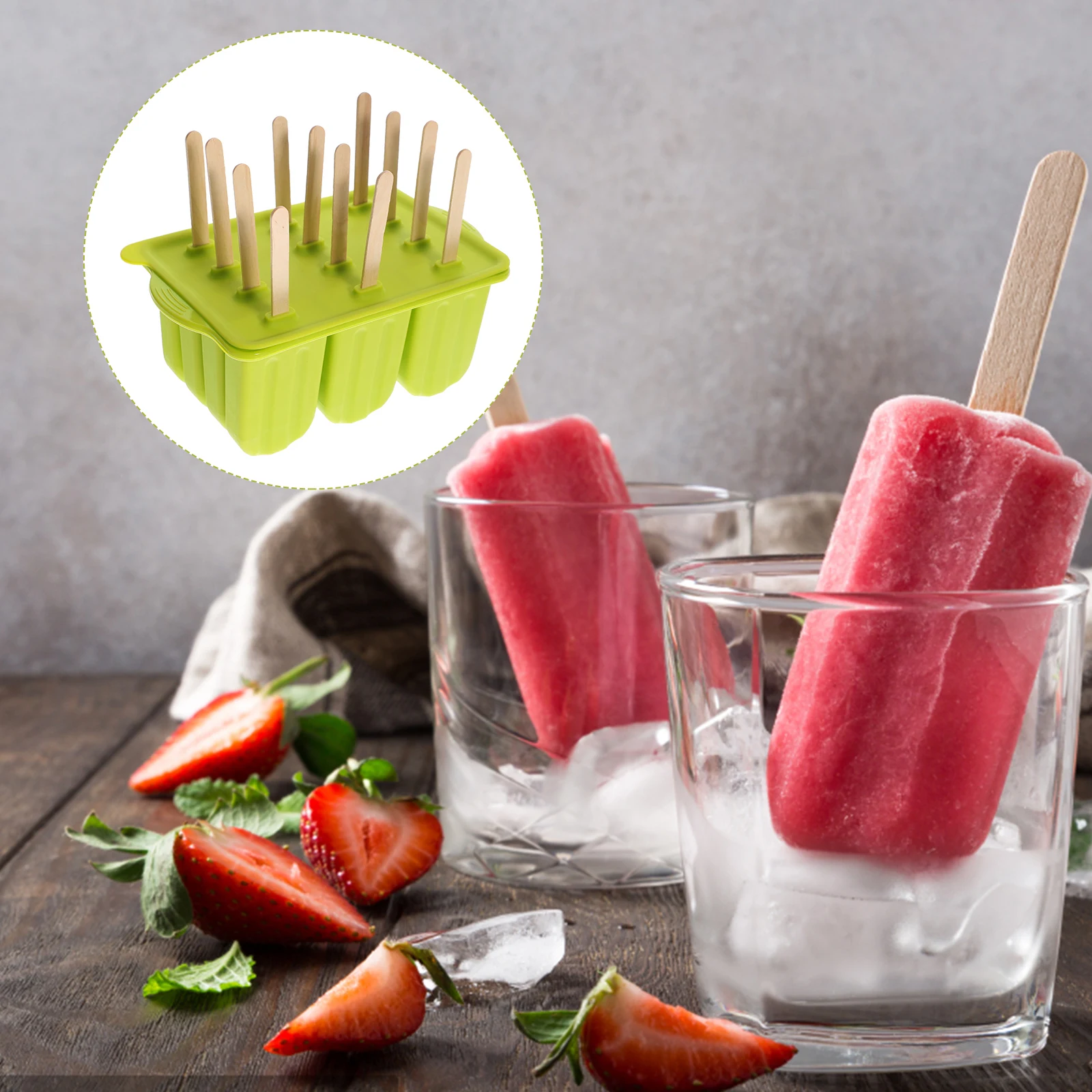 

Silicone Popsicle Mold DIY Fruit Ice Cream Maker Juicer Puree Yogurt Sauce Creative Shape Tear Resistant Easy Clean Homemade