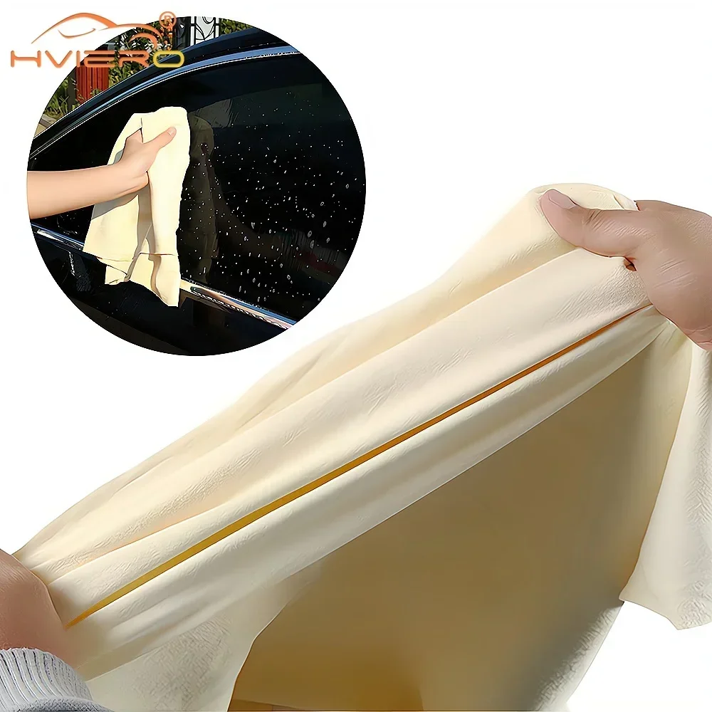 Car Home Care Auto Motorcycle Natural Drying Chamois Approx 70*100cm Free Shapes Cleaning Genuine Leather Cloth Water Absorbent