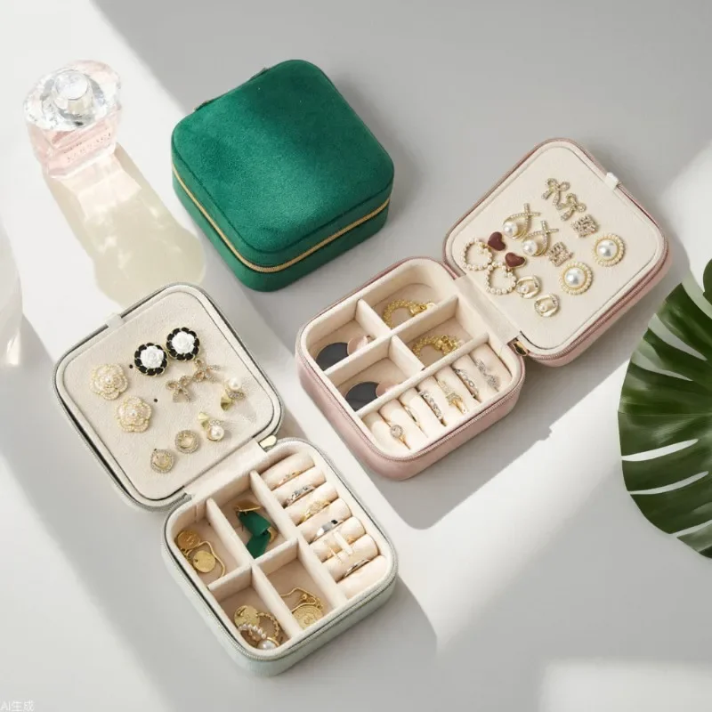 

Velvet Jewelry Boxes Travel Portable Jewelry Organizer Earrings Earrings Necklace Jewelry Storage Case