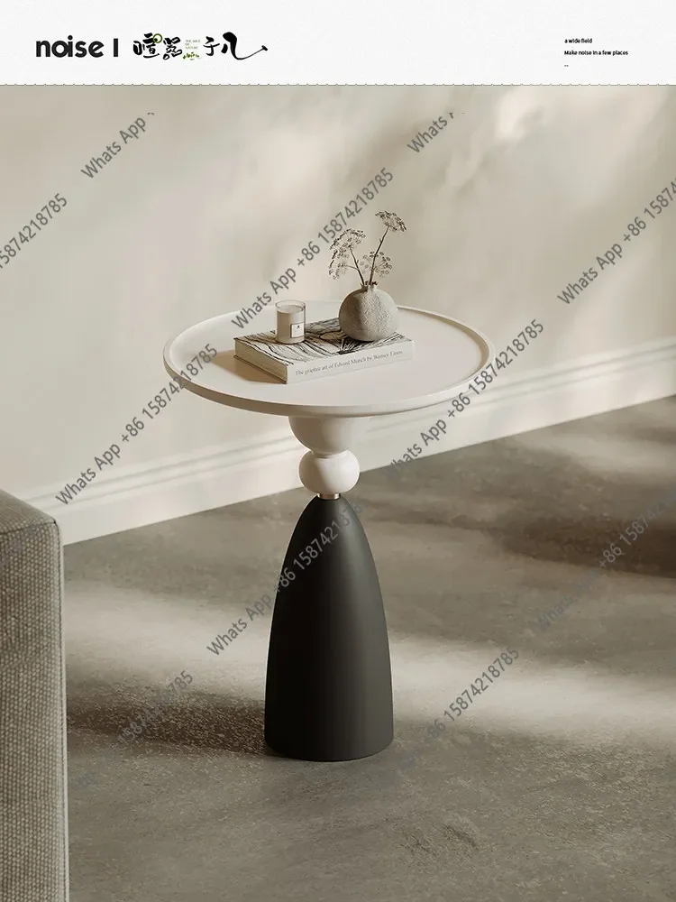 C65 Living Room Round Edge Few Light Luxury High Sense Modern Simple Sofa Corner Few Small Apartment Solid Wood Mini Coffee Tabl view 3