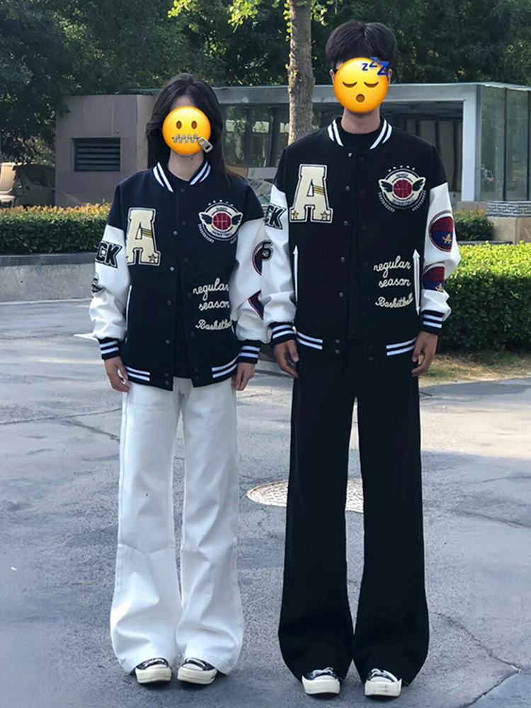 

White Bell Bot Jeans High Street Straight Leg Wide Leg Pants Long Knee Length Men Women American Sle Casual Cotton Polye...