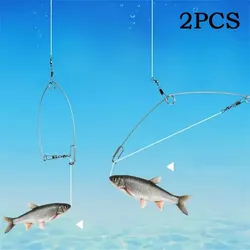 BRAVMACK 2PCS Automatic Fishing Device God Hook Trigger Spring Hook Setter for Freshwater & Saltwater Effortless Fishing Gear