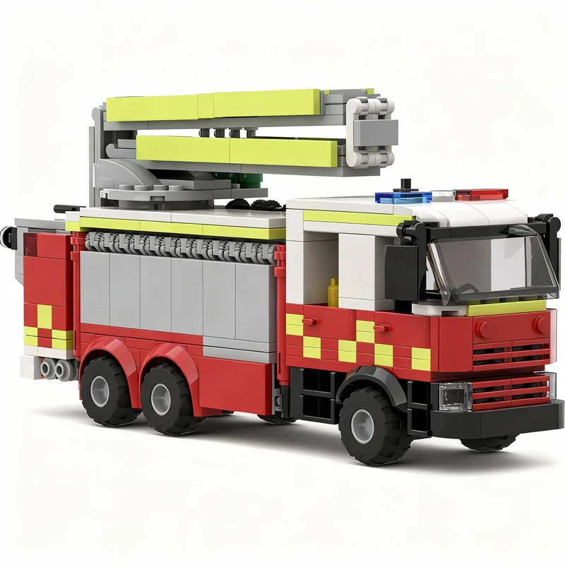 

578pcs MOC Aerial Pumper Fire Truck City Model Building Blocks Construction Toy Christmas Gifts DIY Creative Idea Education