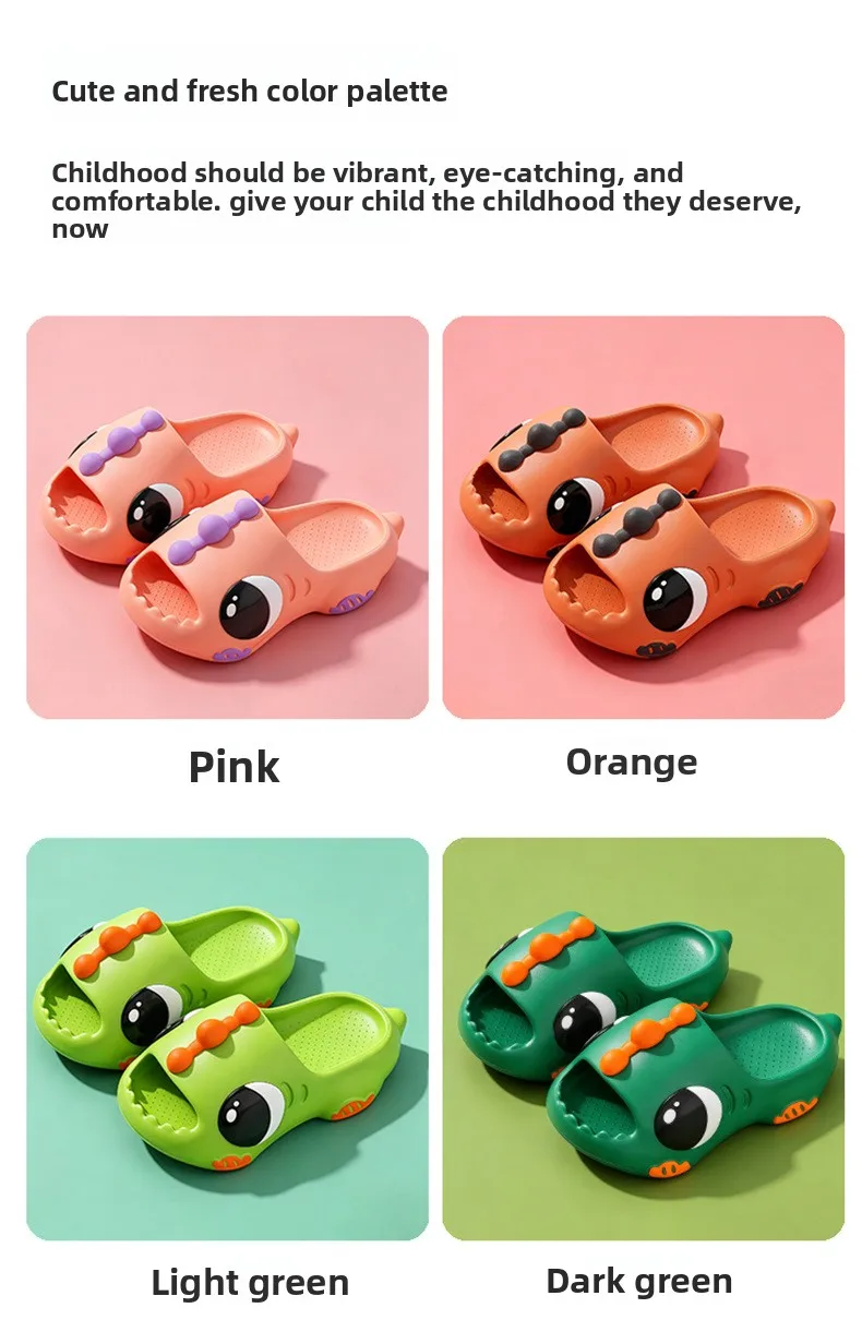 2026 Neue Sommer-Dinosaurier-Sandalen für Kinder, Jungen und Mädchen, Neuer Stil, Rutschfeste Indoor-Badeschuhe für Kinder zu Hause – Detail 5