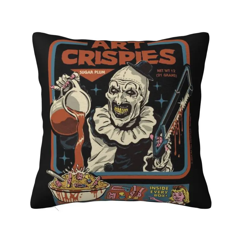 Custom T-Terrifiers Horror Square Pillow Cover Home Decorative Cushion Cover Throw Pillow for Living Room Double-sided Printing