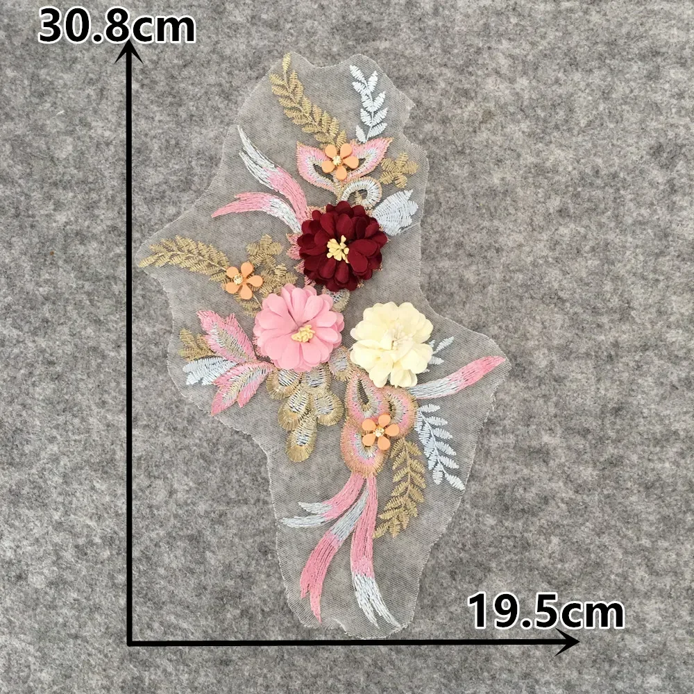 New arrive 3D Flower Lace Embroidery Collar DIY Sewing Neckline Dress  Applique Clothing Decorative Craft Supplies Accessories