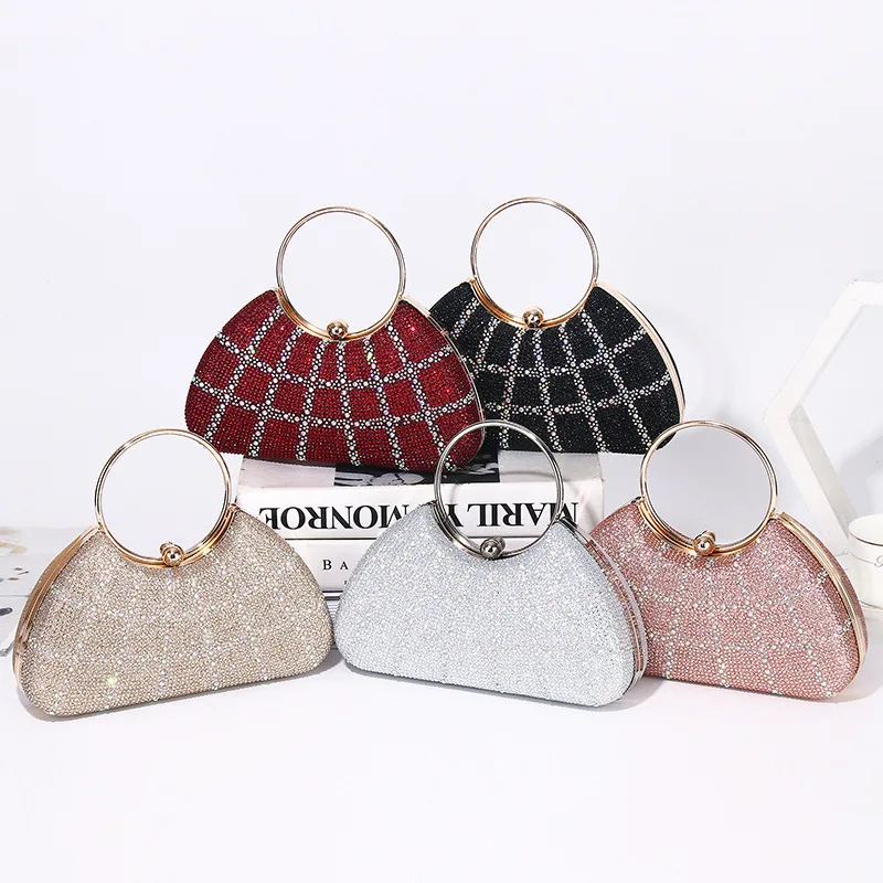 Luxury Glitter Women Clutch Evening Bag Banquet Party Bling Shiny Handbag Rhinestone Decor Ladies Chain Shoulder Bags