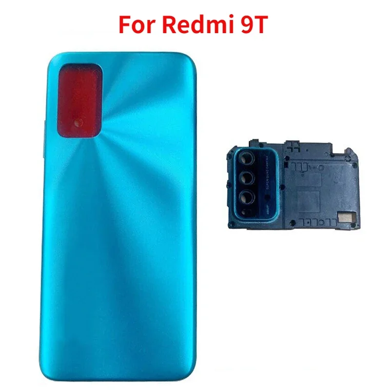 Back Cover For Xiaomi Redmi 9T Rear Door Housing Battery Cover with Camera Frame Replacement Parts