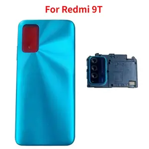 Bilashmart Back Cover Xiaomi Redmi 9T Rear Door Housing Battery Cover with Camera Frame Replacement Parts