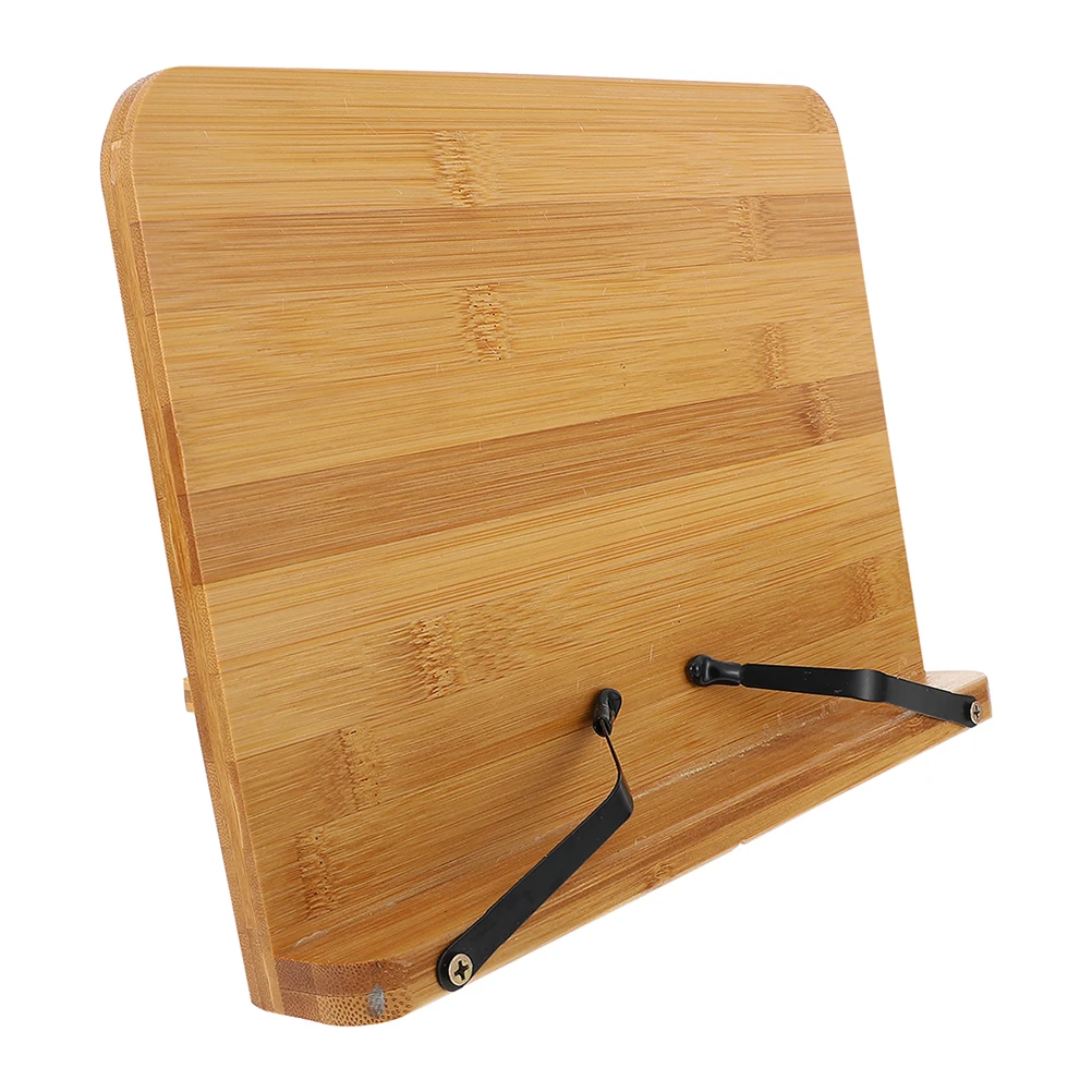 

Adjustable Bamboo Book Reading Stand Lightweight Laptop Support Home Office Library