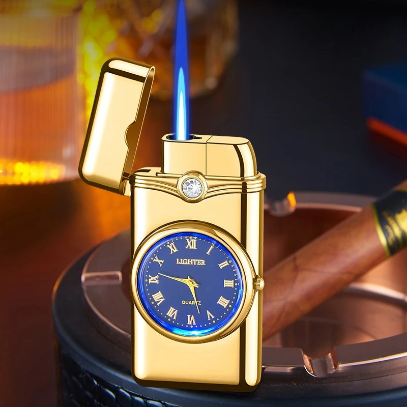 

Новая надувная зажигалка Blue Flame, металлическая ветрозащитная зажигалка для сигар с прямым пламенем, мужской гаджет