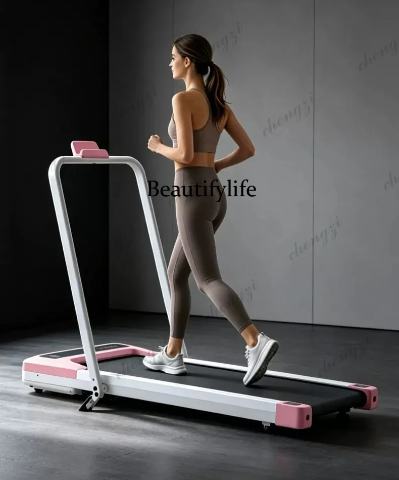 Household small folding hill climbing indoor silent flat panel jogging adjustable slope walking machine