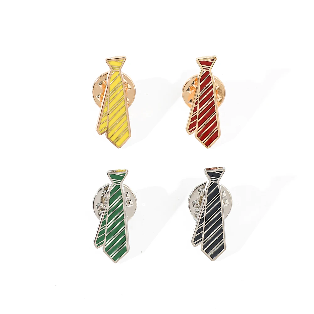 4 Pcs Personality creative magic academy surrounding metal badge leisurely tie brooch dripping alloy pin accessories