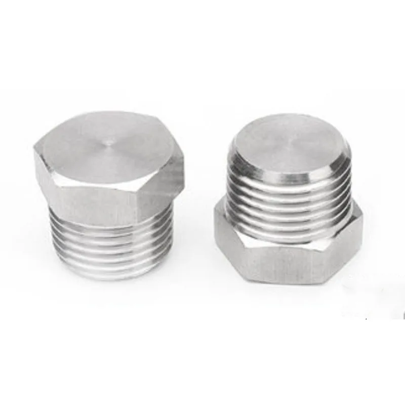 1Pc External Hexagon Thread 304 Stainless Steel Hex End Cap Flange  Solid Plug Oil Water Pipe Fitting
