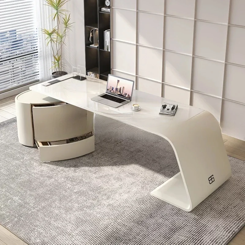 Premium Italian Minimalism Office Desks Slate Light Luxury Modern Household Office Desks Computer Bureau