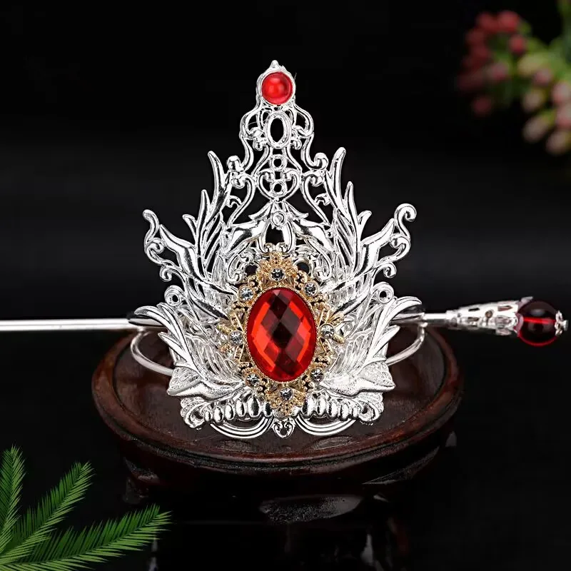 Golden Silver Swordsman Warrior Cosplay Hair Accessories Decoration Hanfu Crown Anime Ninja Head Wear