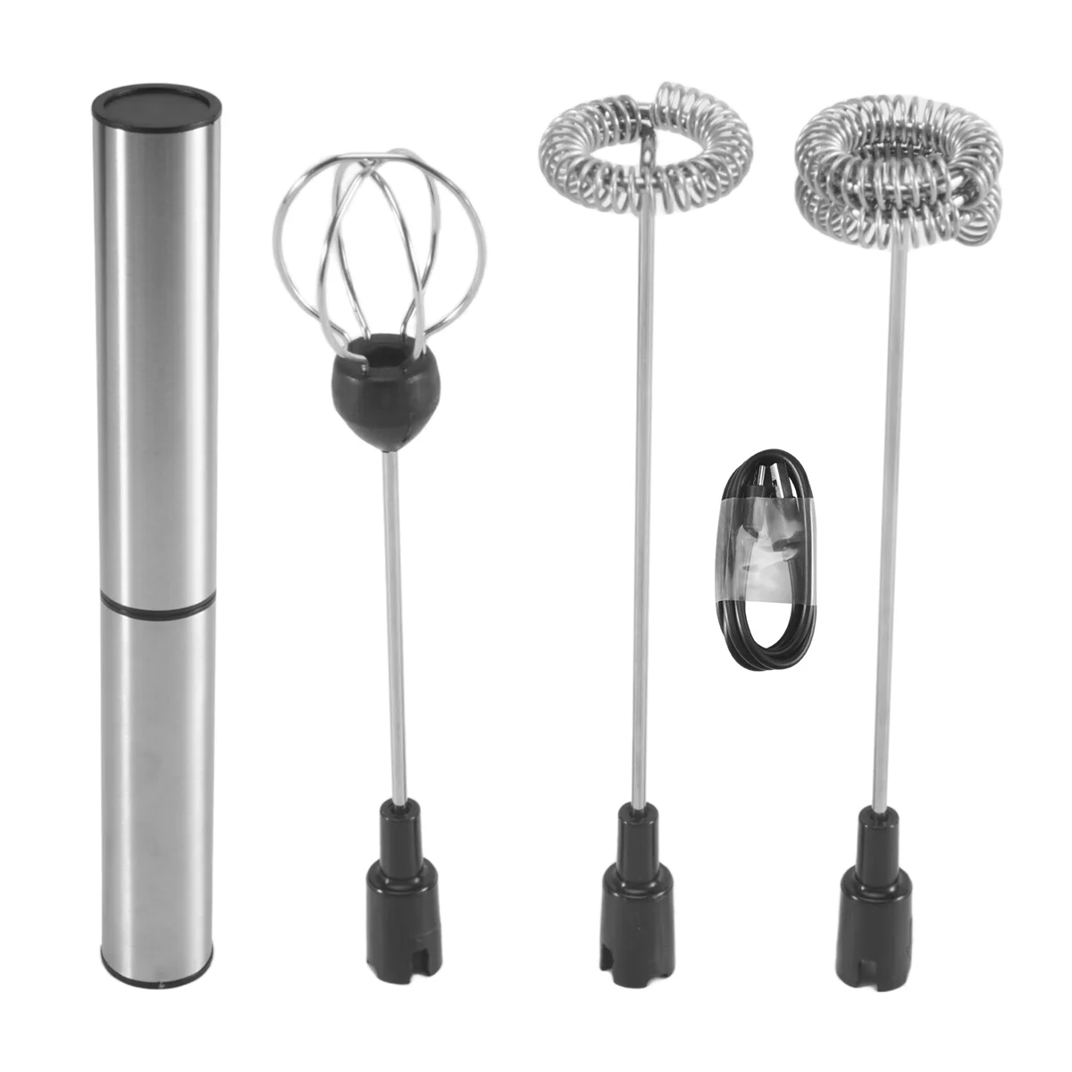 2025+ Milk Frother Handheld Coffee Frother Electric Whisk, USB Rechargeable Foam Maker Bubbler Egg Beater for Hot Chocolate