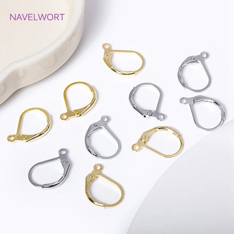 Fashion French Earring Lever-Back Earwires 18K Gold Plated Earring Hooks With Closed Ring For DIY Earring Making Accessories