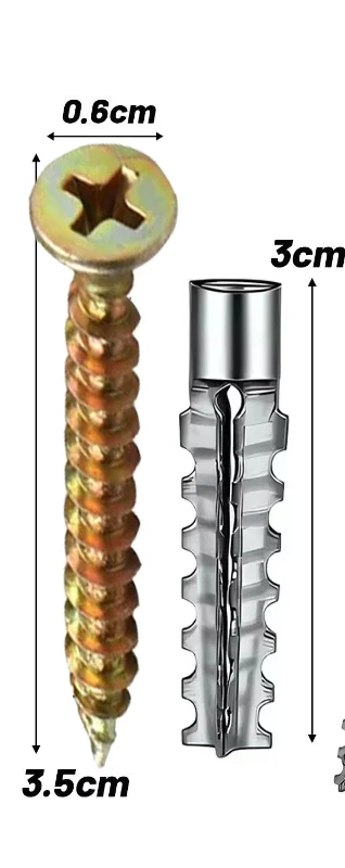6/8mm Expansiepijp voor holle muren Metalen expansieschroeven Kit Zelftappende schroeven Pijpboorplug Bevestigingsbout Ankers