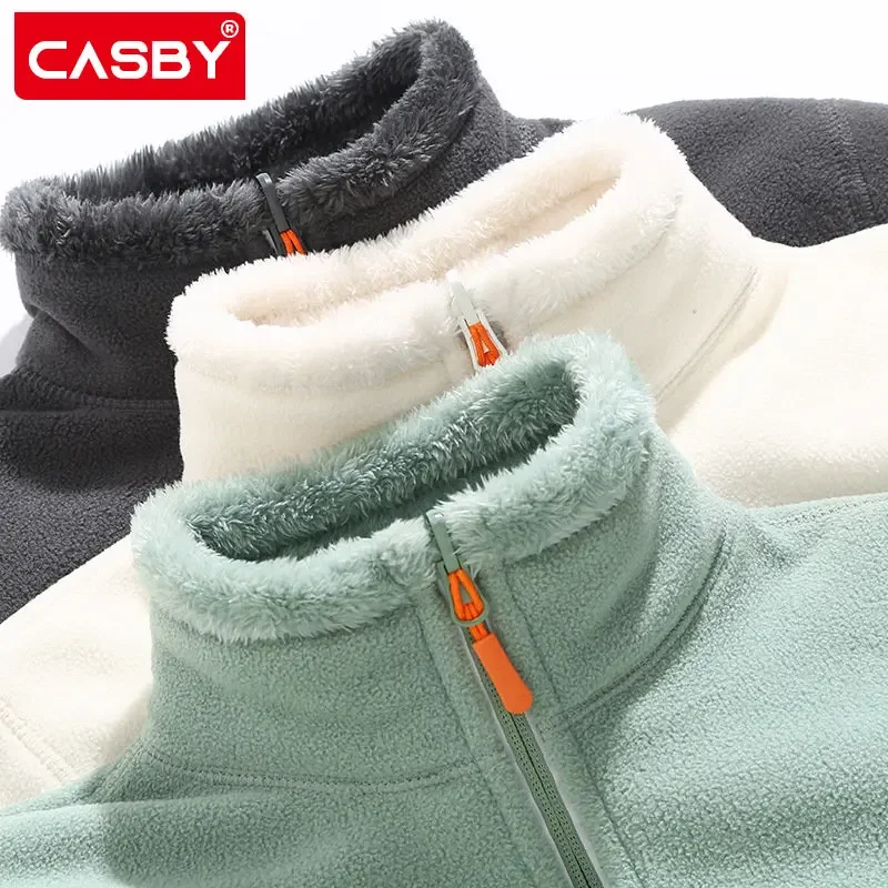 

3pcs Women Oversize Fleece Jacket Thicken Warm Couples Double-sided Velvet Hot Lining Outwear For Autumn Winter Casual Coat 4XL
