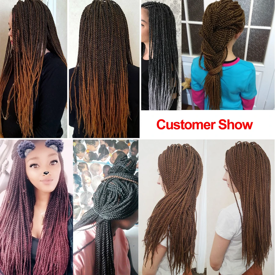 Alitomo-trenzas de ganchillo para mujeres negras, Micro Senegalese, 30 raíces, sintético, preenrollado, ombré