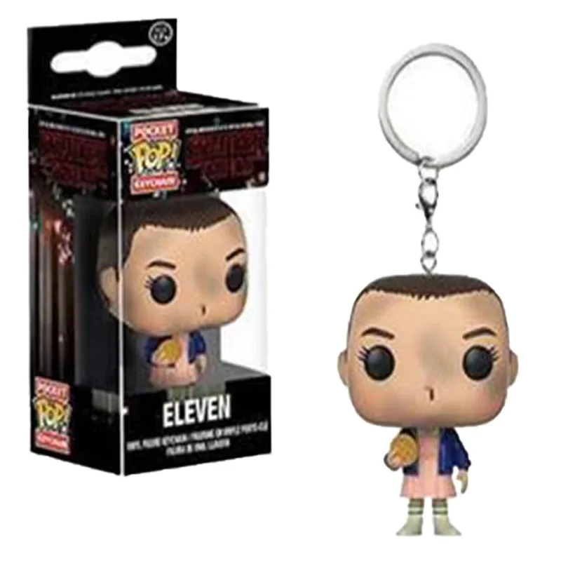 Stranger Things Funko Pop Keychain Kawaii Figure Eleven Terror Chomper Backpack Pendant Model Collect Boys Toy Key Accessory