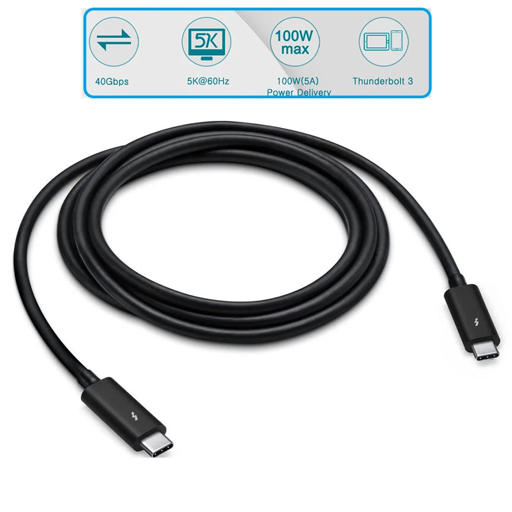 Active Thunderbolt 3 Cable 2M 1.5M 40Gbps Thunderbolt Cable 5K Resolutions 100W PD charging for Apple Macbook Pro Air Mini Imac