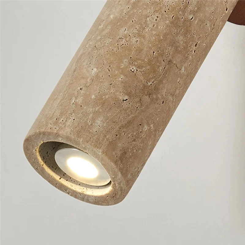ABJI-Yellow Travertine Walnut Color Rotatable Wall Lamp Modern And Simple Living Room Corridor Entrance Sconce Light