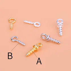 5PCS 925Sterling silver Sheep eye hook ring ring screw fixed crochet hook jewelry diy Jewelry Discovery