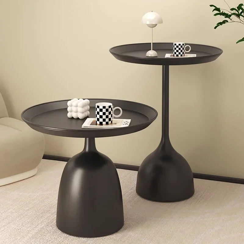 

Round Black Cute Coffee Tables Metal Modern Minimalist Luxury Coffee Table Small Low Muebles Para El Hogar Living Room Furniture