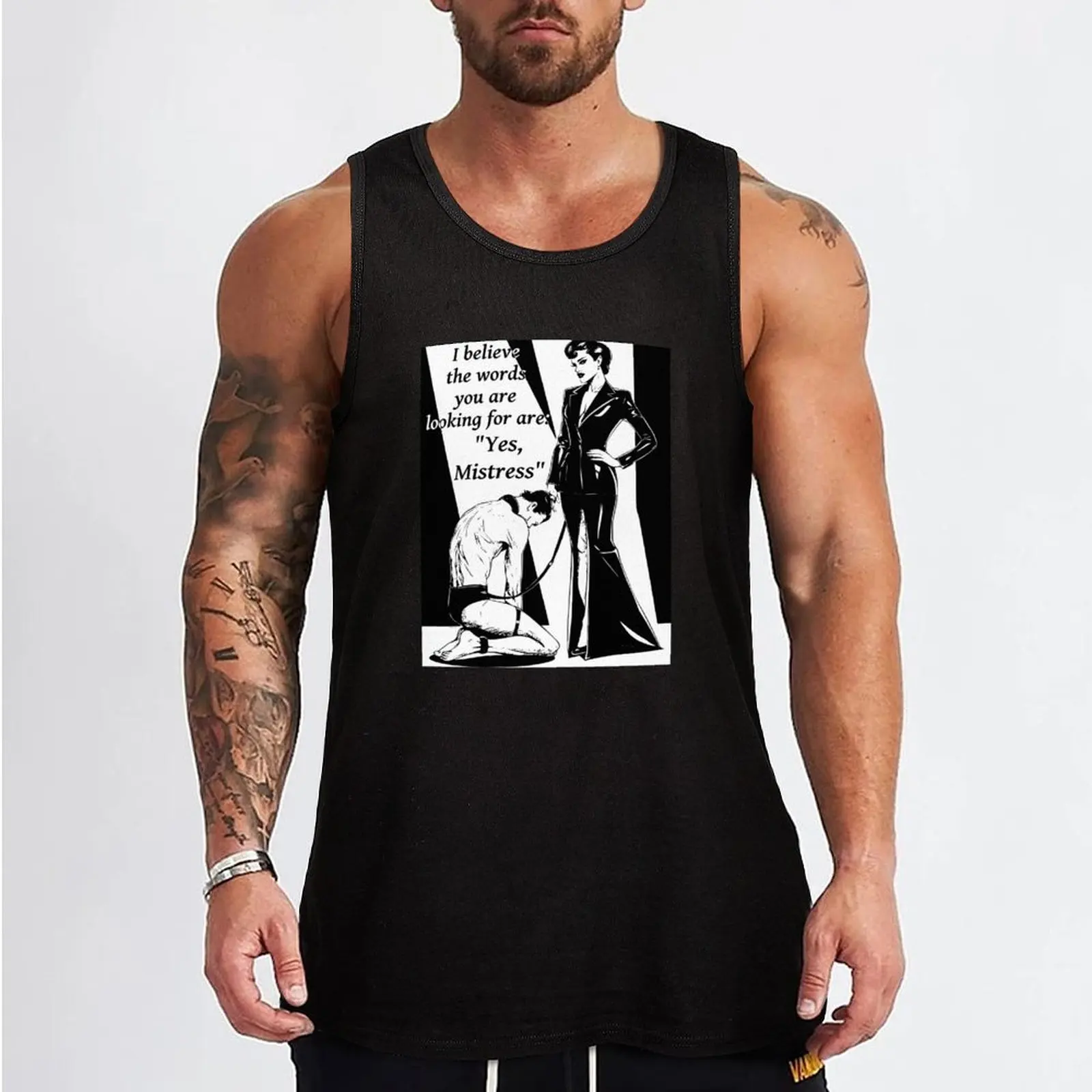 Yes, Mistress Femdom BDSM Quote Tank Top sleeveless Sports shirt man gym t shirt men