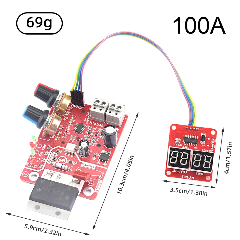 DIY NY-D01 Control Board 40A/100A Spot Welding Machine Control Board Welder Panel Adjust Time Current Digital Display