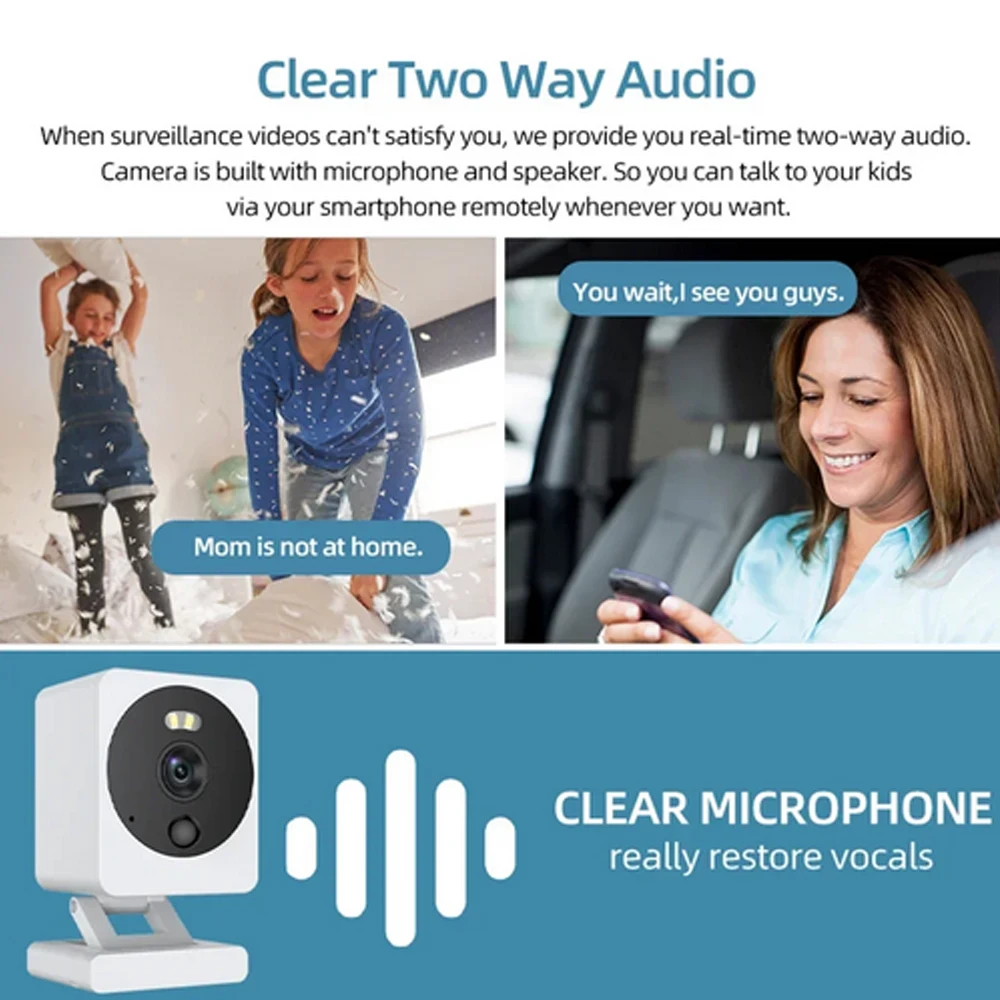 Tyua Baby Monitor Mini WiFi IP 5MP Camera Indoor Wireless Home Security Auto Tracking Color Night Vision 2MP CCTV Camera