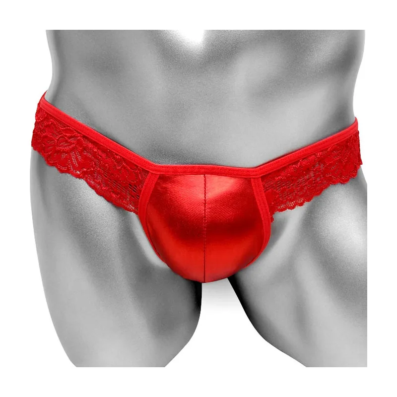 

Lace Sissy Lingerie Sexy Panties for Men Funny Shiny Faux Leather Open Back Bikini Thong Underwear Gay G String Panties