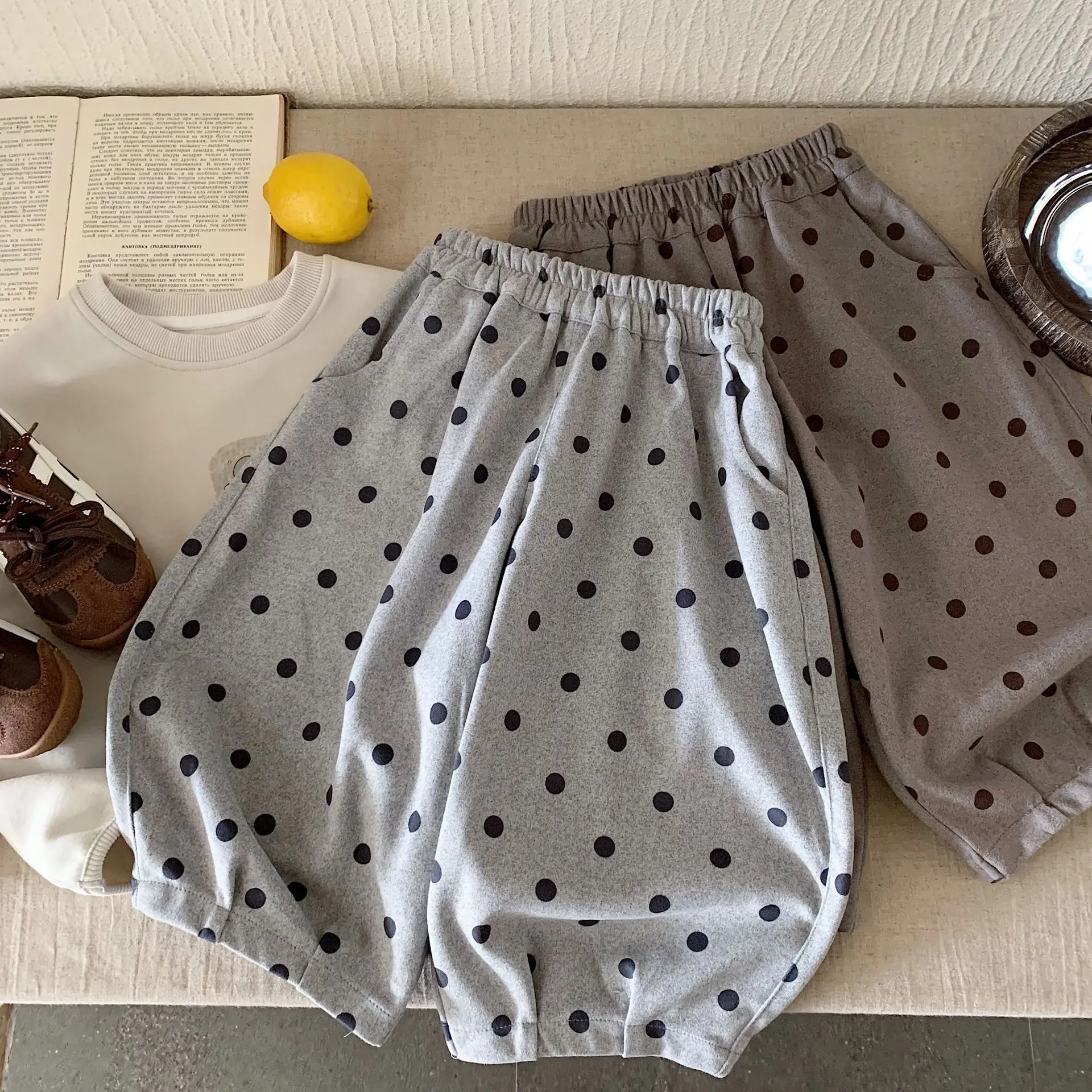 

Children s Trousers Autumn 2025 New Foreign Polka Dot Straight Leg Trousers For Boys And Girls