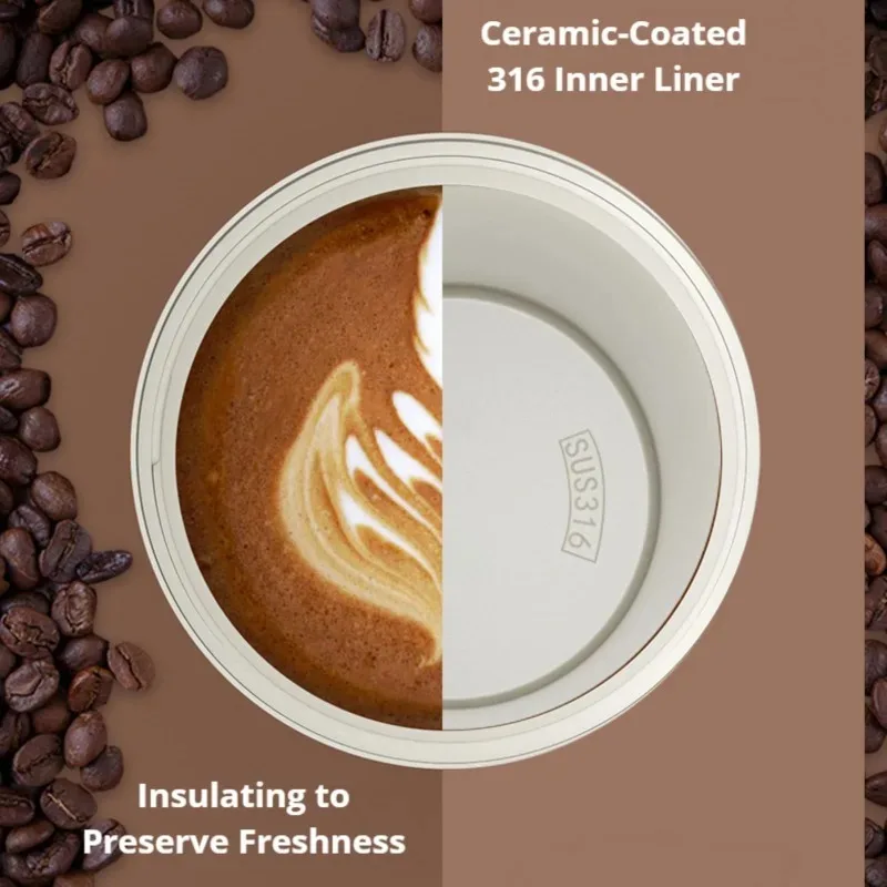 Portable Ceramic Coating Tumbler Durable Stainless Steel Coffee Mug Reusable Double Wall Vacuum Insulated Cups Exquisite Gifts