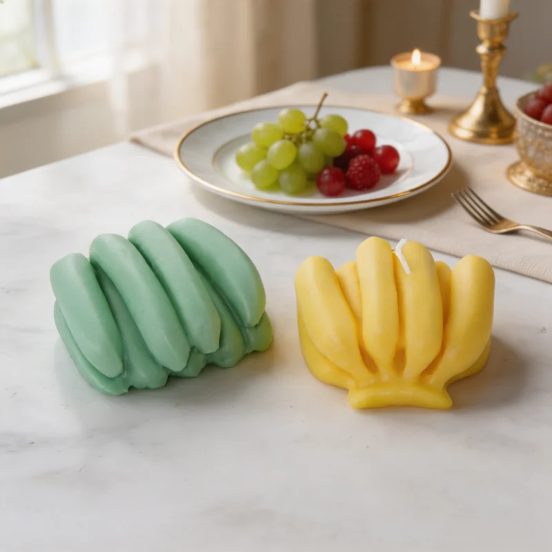 Banana Shape Silicone Candle Mold 3D Sheep Candle Making Tool DIY Creative Fruit Mold for Homemade Scented Candle Craft Home Dec