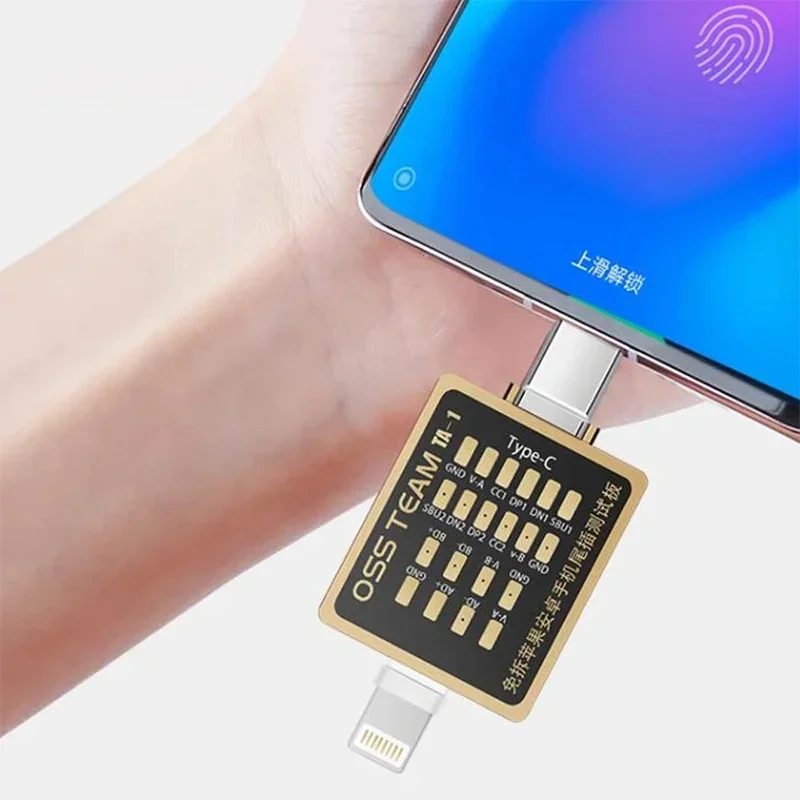 Il tester della spina di coda del cavo di ricarica del telefono cellulare OSS TA-1 è adatto per una varietà di modelli di telefoni cellulari senza smontaggio