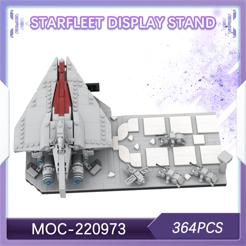 

364PCS Starry Sky Battle Starfleet Display Stand Building Block Model Brick Desktop Decoration Collectibles BOY Gifts MOC-220973