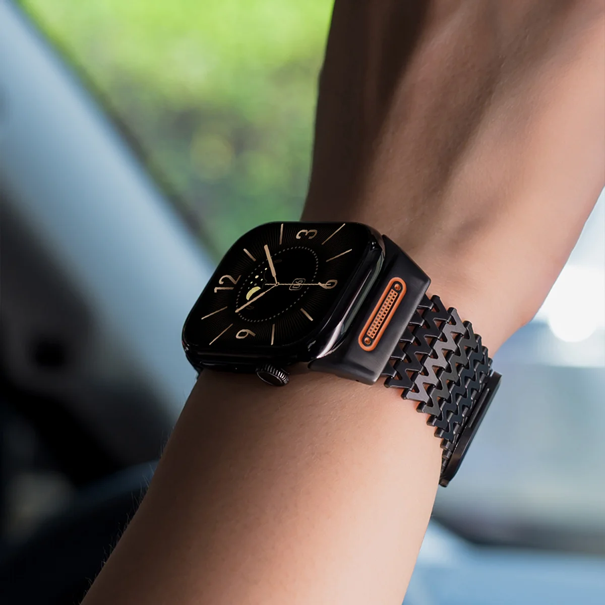 Magnetic stainless steel strap for apple watch ultra3/2 49mm 42 44 45 46mm W-shaped metal band for iwatch 10 9 8 7 6 se bracelet